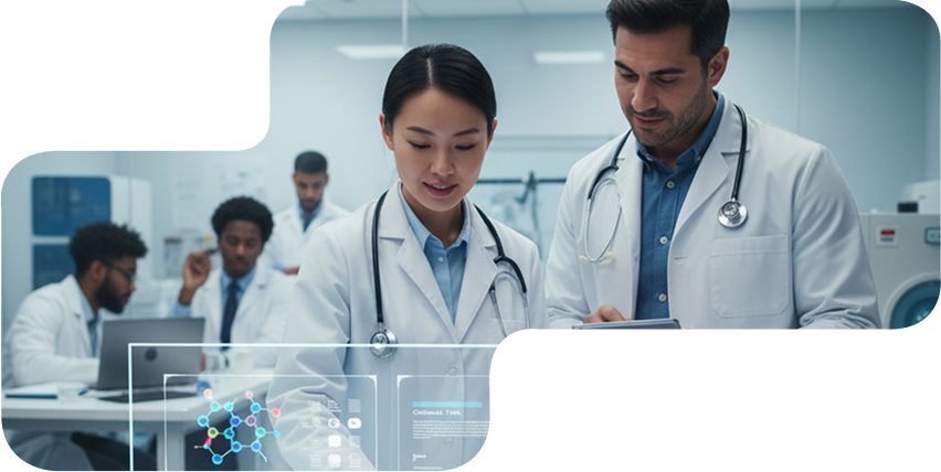 Healthcare professionals collaborating